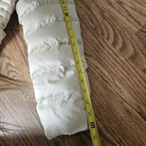 Brooks Brothers 346 Size 14 Women Puffer Coat Goose Down Parka Beige Hood Belted - Picture 7 of 10